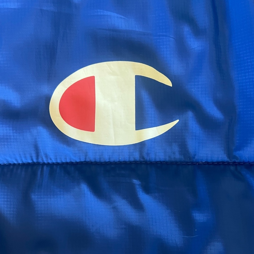Champion Blue and Black Puffer Jacket Insulated Design~Medium - Picture 3 of 6
